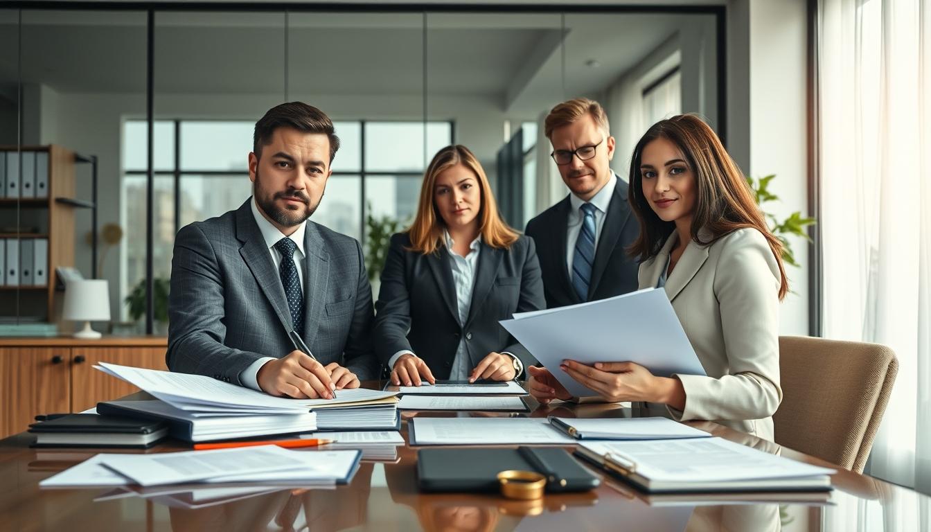 Senior legal team and family support